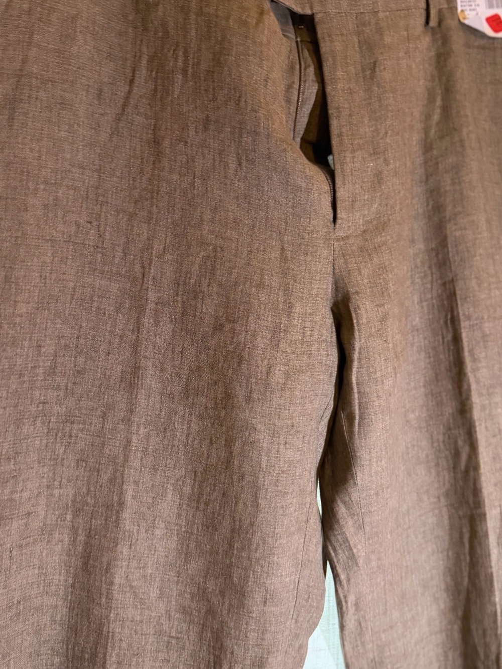 Joseph Abboud Tan Linen Trousers - Picture 2 of 9